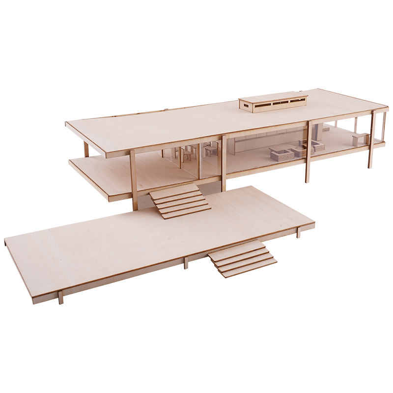 沙盘建筑模型材料场景学生diy拼装作业定制材料包范斯沃斯住宅