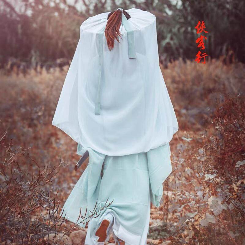 新款古装汉服斗笠帽子古风女侠侠客遮脸防晒帽子