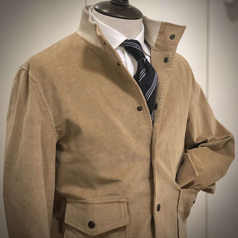 TheKiller秋款灯芯绒A1飞行员修身款夹克短款男士立领绅士外套