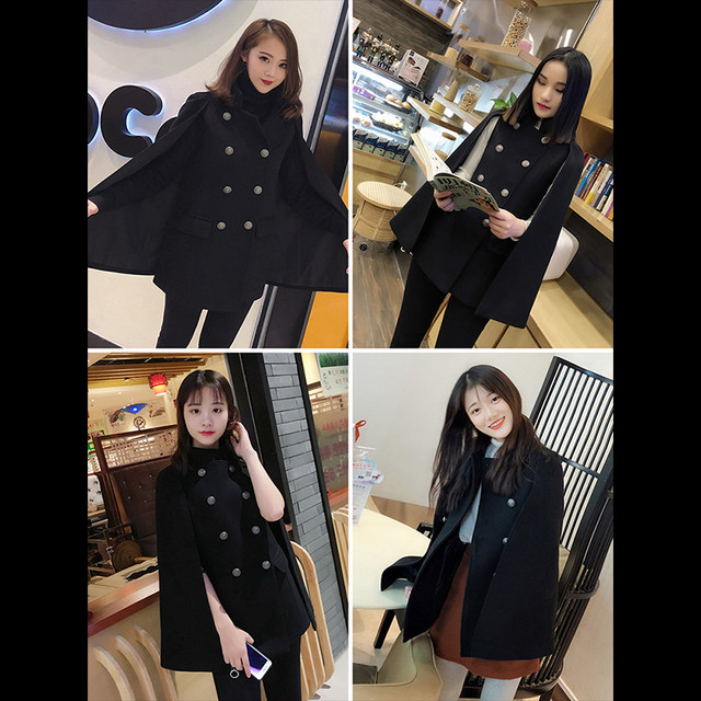 Princess's small fur coat women's short fall / winter 2020 new black cape Cape Cape British tweed coat Princess's small fur coat women's short fall / winter 2020 new black cape Cape Cape British tweed coat