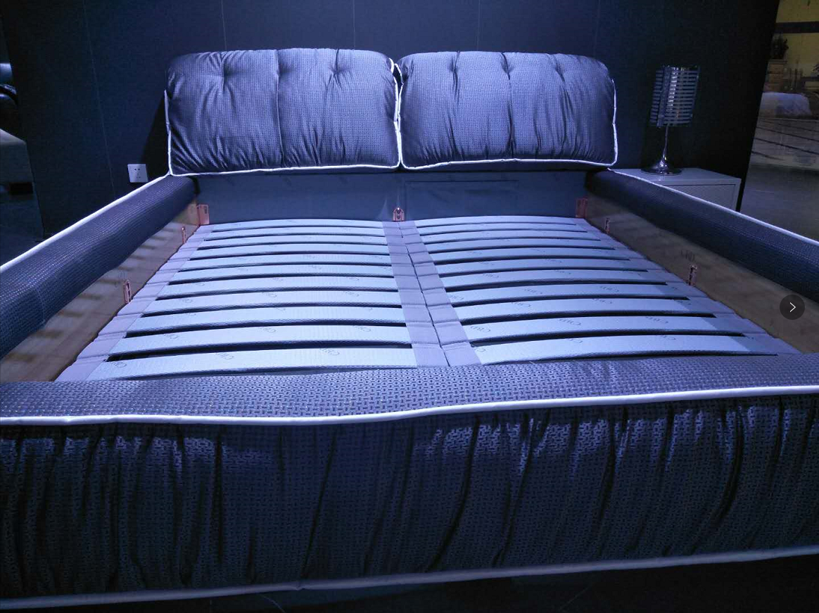 cbd家居软床奢爱sa黑金hg8023型号实木双人床布艺床