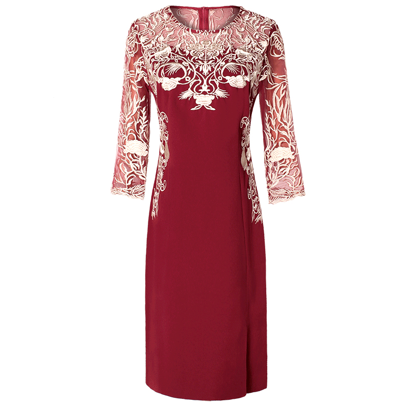 婚宴婚礼妈妈高贵喜婆婆丈母娘结婚礼服中年大码连衣裙