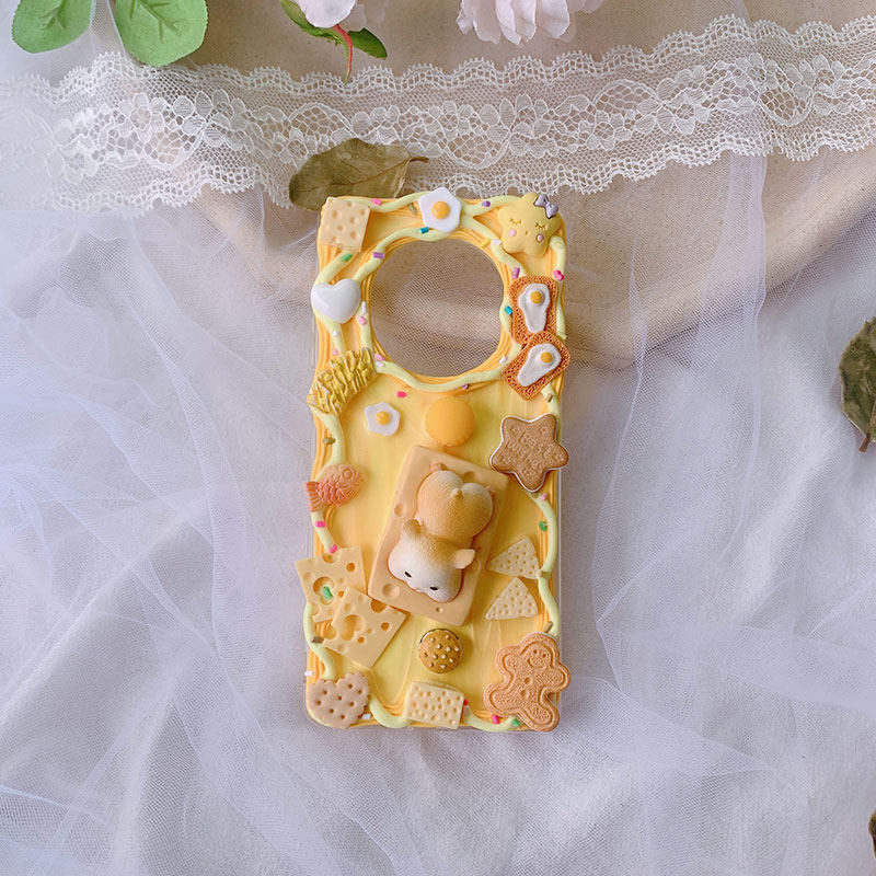 适用华为mate40pro30奶油胶手机壳可爱奶酪仓鼠mate20x10原创ins