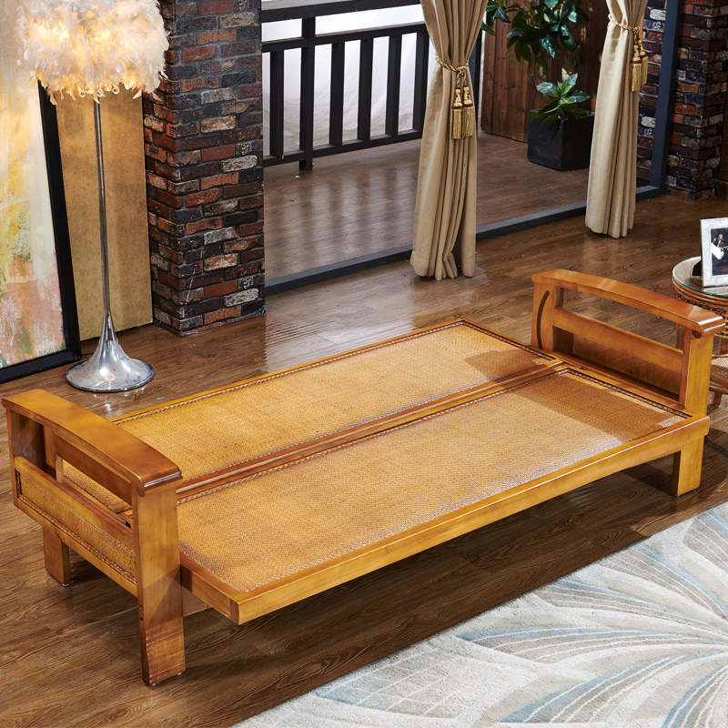 藤沙发床天然真藤两用多功能折叠客厅小户型编藤沙发组合藤艺家具