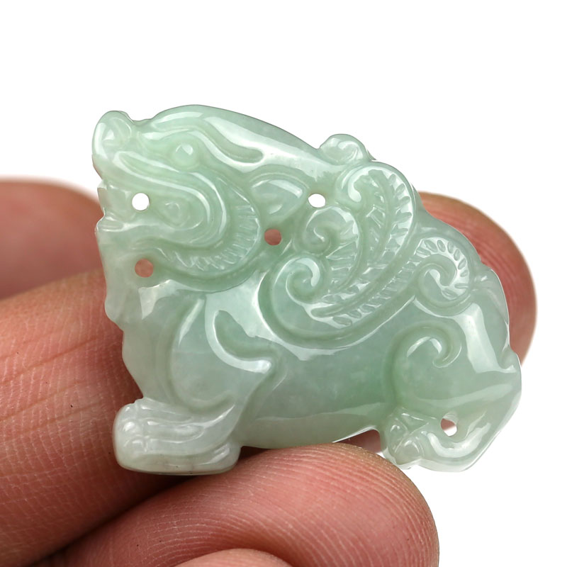 麒麟翡翠玉麒麟吊坠立体招财保平安瑞正品双面颈饰