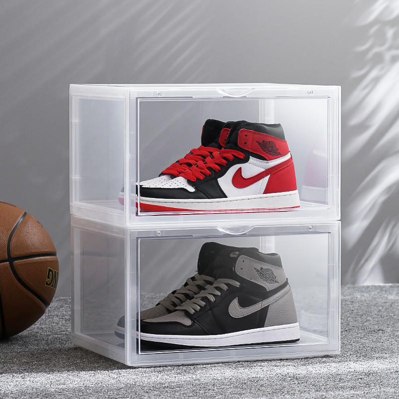 收纳日本品牌aj鞋盒透明高档球鞋盒侧开鞋鞋盒