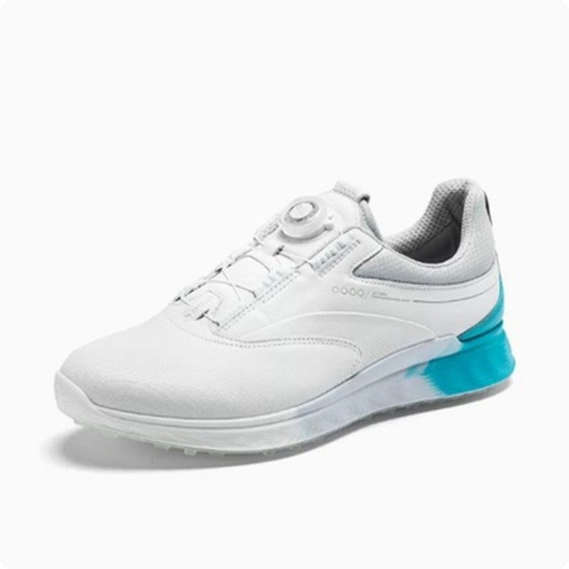 ecco爱步男鞋春季新款低帮防水运动鞋真皮高尔夫时尚休闲鞋