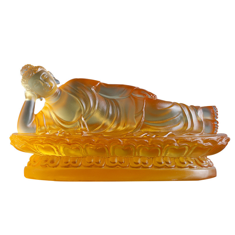 卧佛睡佛摆件琉璃工艺品释迦摩尼释迦牟尼如来佛供奉摆件