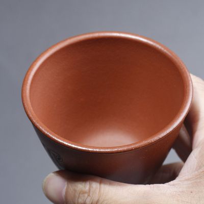 宜兴紫砂杯纯全手工刻绘猫主人杯原矿红降坡泥杯大号品茗杯单杯