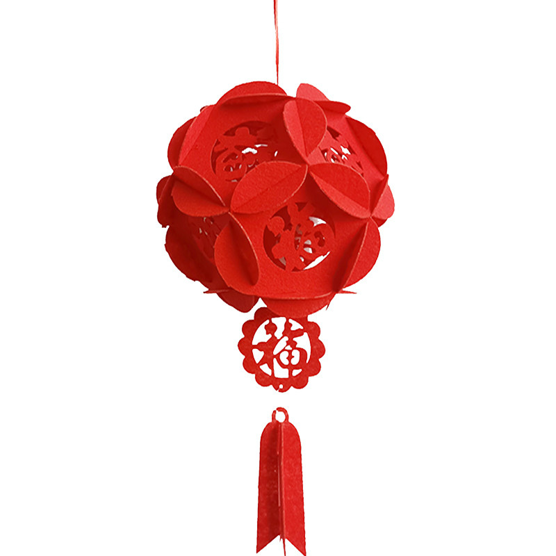 10个贴金喜字灯笼花球结婚布置婚房装饰绣球灯笼