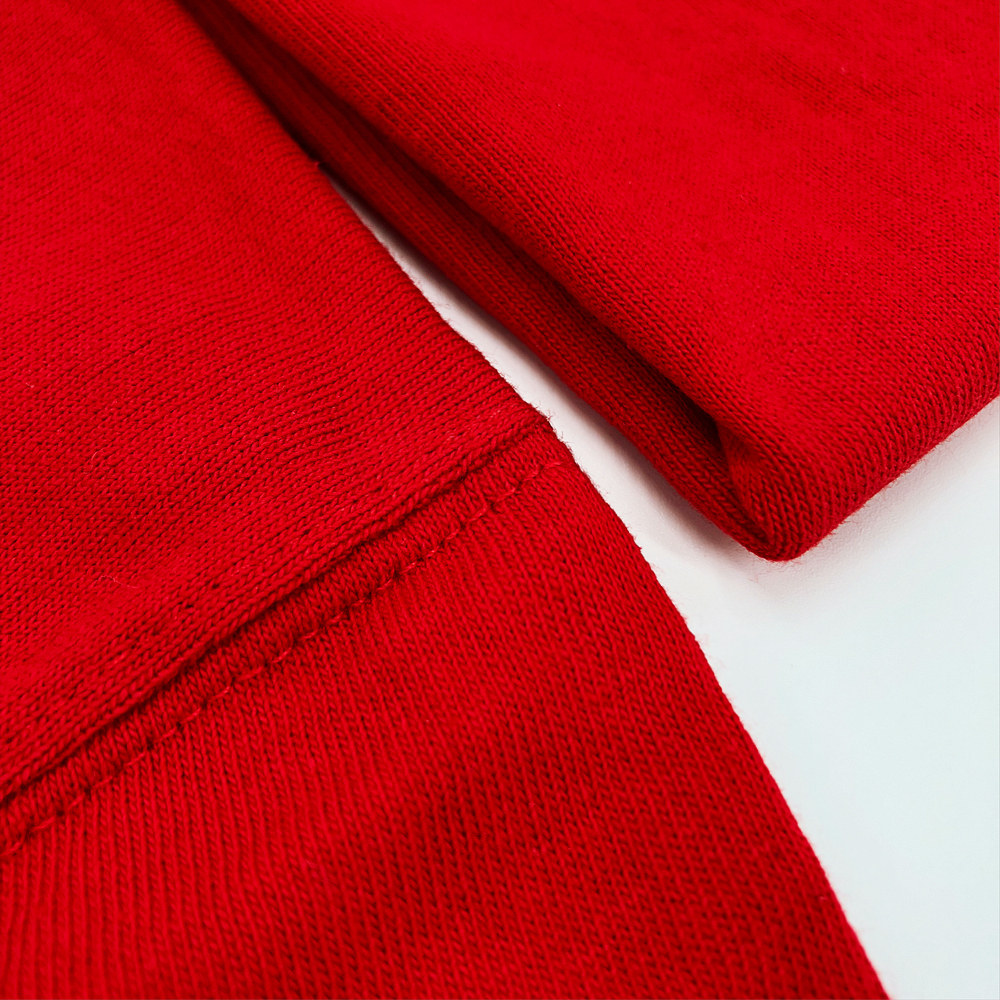 270g粗棉9.5盎司美棉复古大红色纯色素色男士打底衫纯棉短袖t恤
