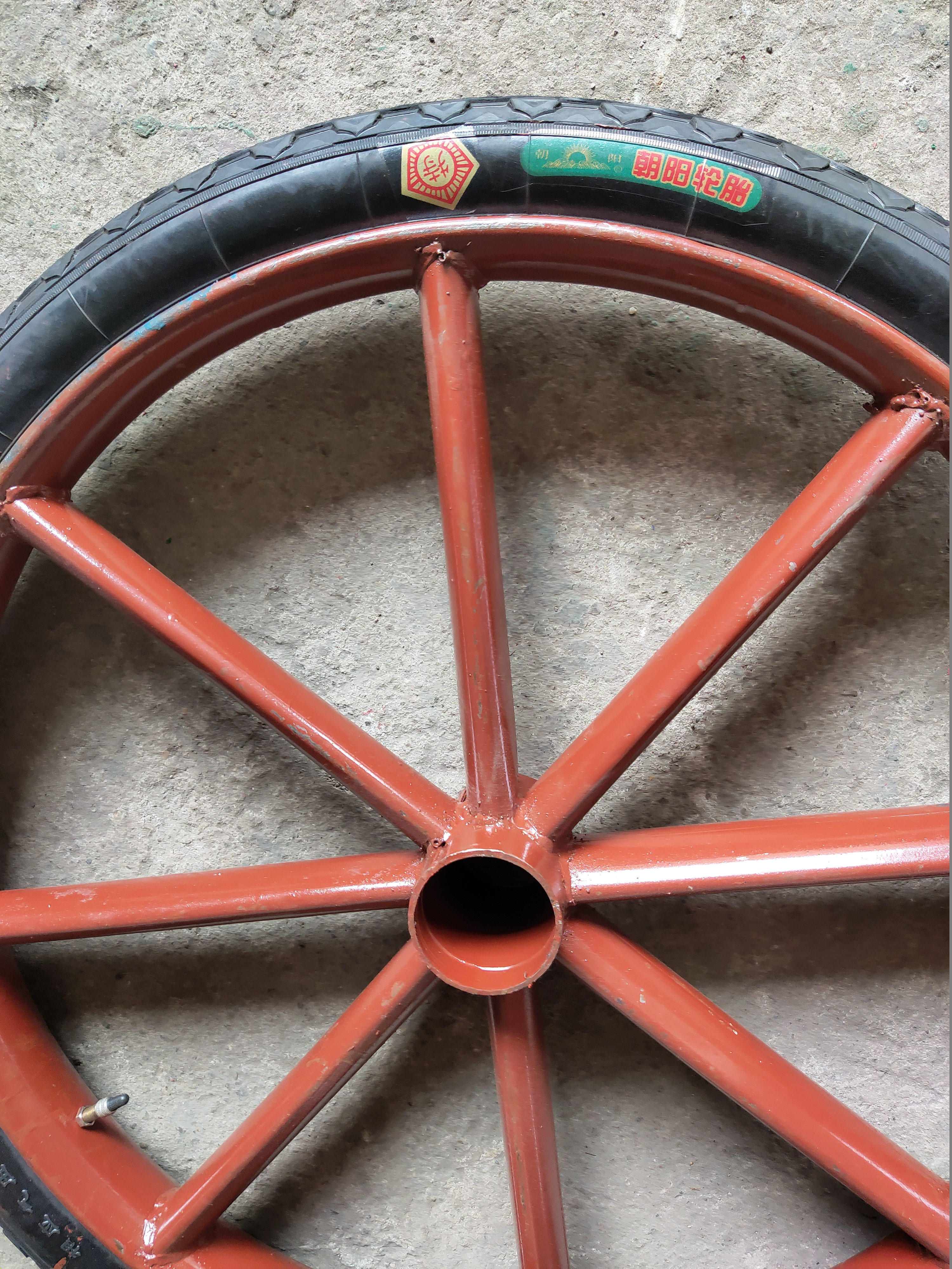 劳力死胎轮子车轮环卫板车灰斗斗车工地两轮脚轮