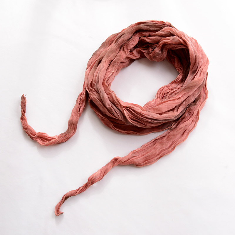 围巾夏季薄款装饰尺寸棉麻复古做旧脏染扎染围巾