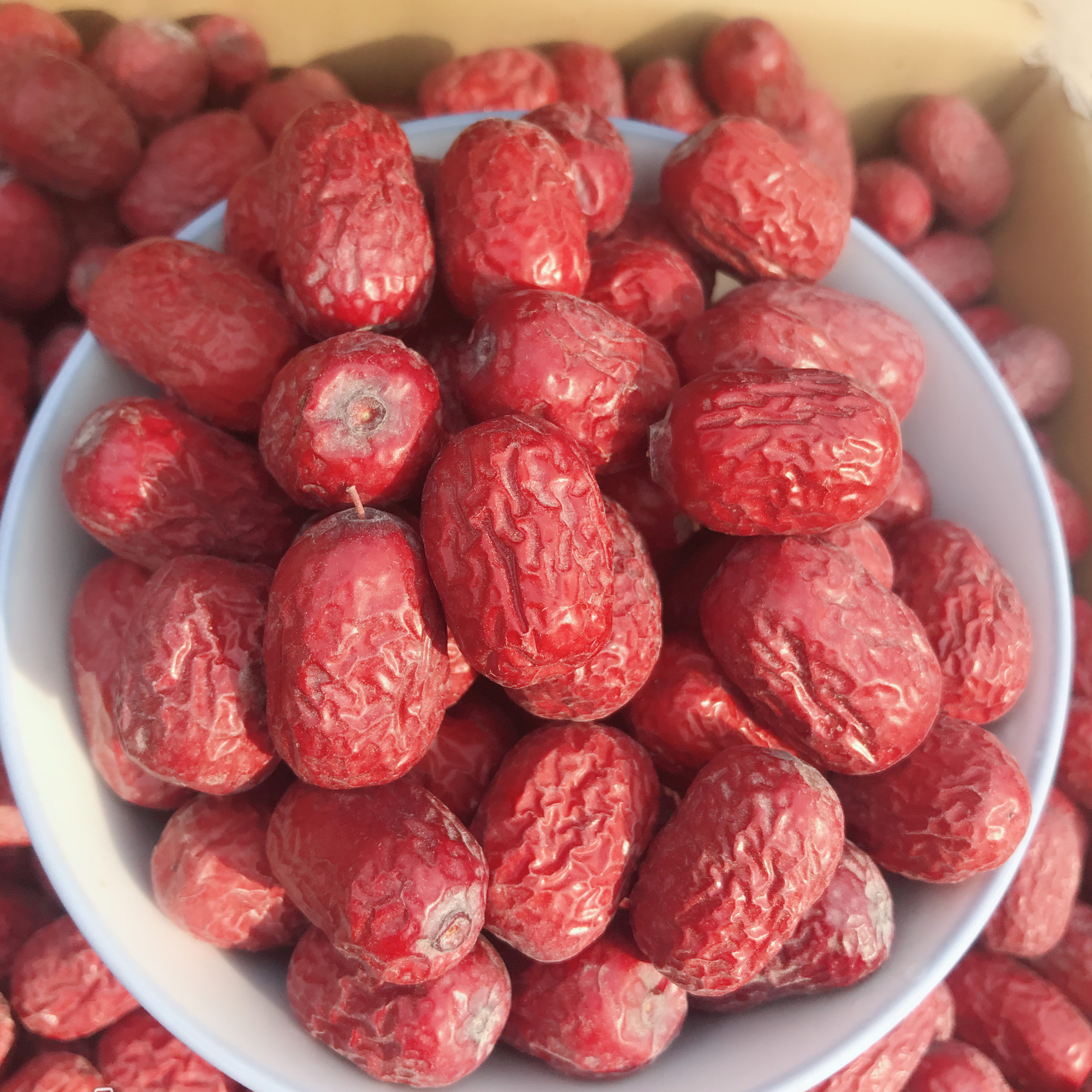 【19年新枣】新疆一级若羌红枣灰枣2500g原生态 未清洗吊干枣5斤