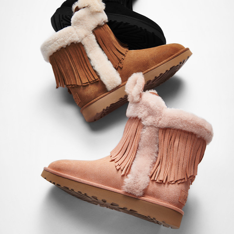 ugg秋冬女士雪地靴平底时尚休闲流苏百搭精灵潮流靴1101016 - ugg官方