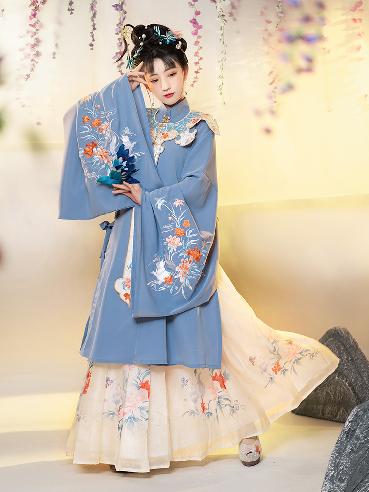 日常花神清和原创汉服女明制齐腰交领长衫仙女汉服