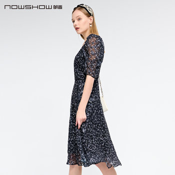 NOWSHOW Langxiang new summer puff sleeve floral dress 222101