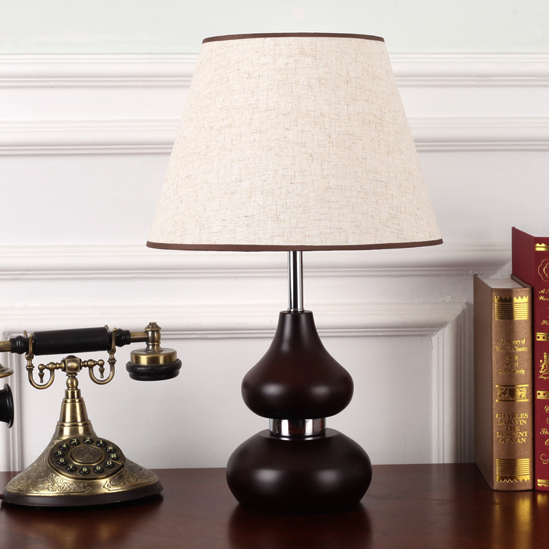 中式古典复古木质台灯卧室床头书房温馨现代调光led中古创意台灯