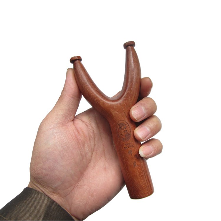 正品邓飞虎进口巴西花梨木扁皮筋木弹弓实木头质反曲纯手工飞虎叉