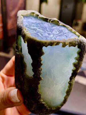 京玺店缅甸莫湾基莫西沙大马坎木那会卡格应角敞口天然翡翠玉石