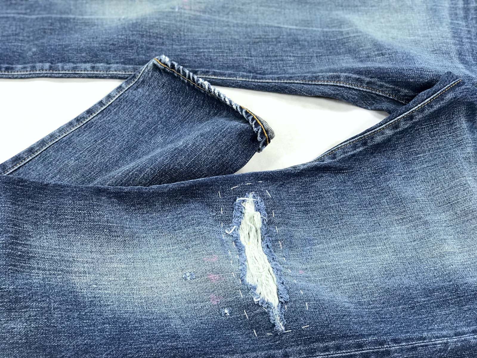 prps牛仔裤制品noir补丁水洗修身中腰长裤日产牛仔裤