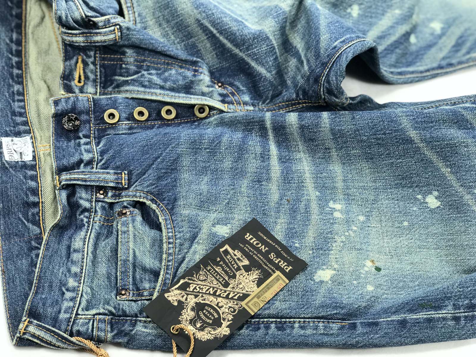 prps牛仔裤制品noir补丁水洗修身中腰长裤日产牛仔裤