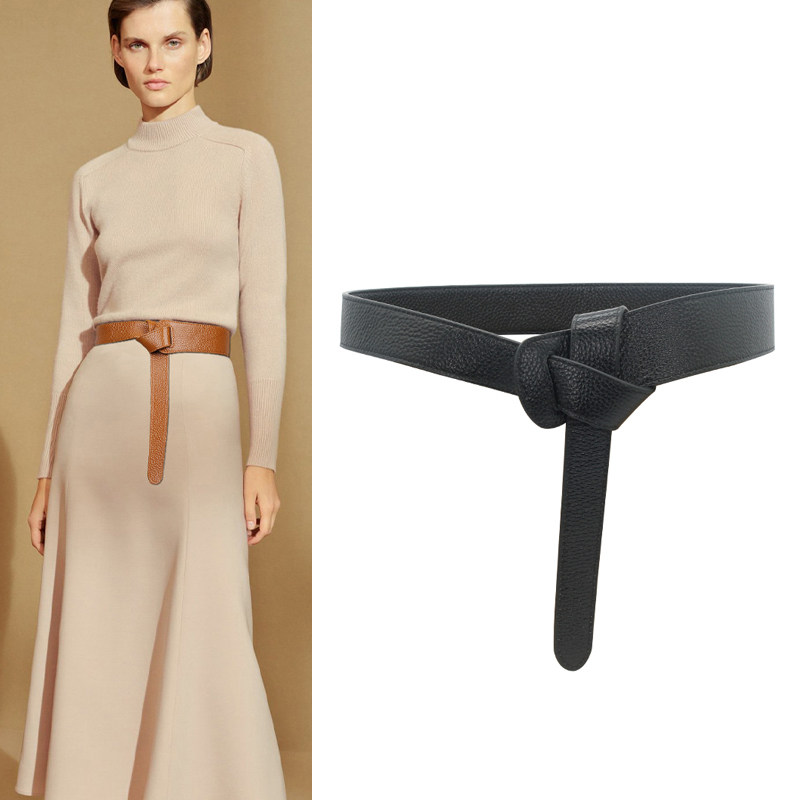 简约装饰腰封皮带束腰真皮西装连衣裙女装百搭腰带
