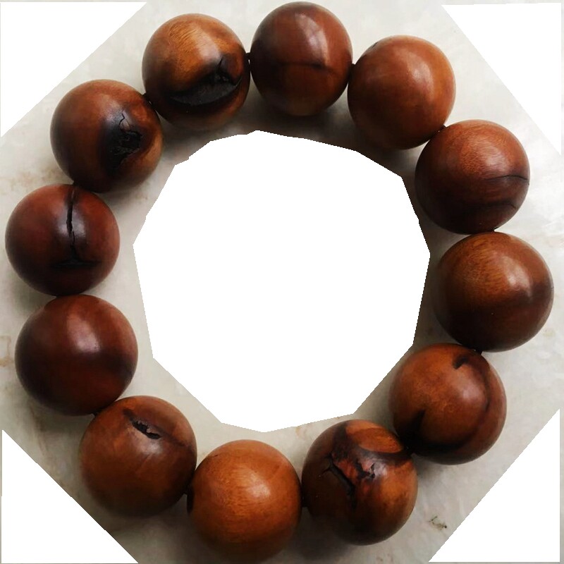 雷击枣木手串佛珠带雷纹裂珠子原木制作雷劈木自带能量