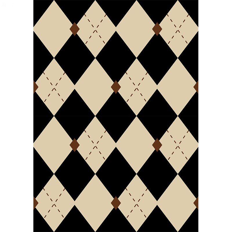 黑白菱形墙纸自粘餐厅客厅电视背景墙壁纸自贴美式复古风菱格壁纸