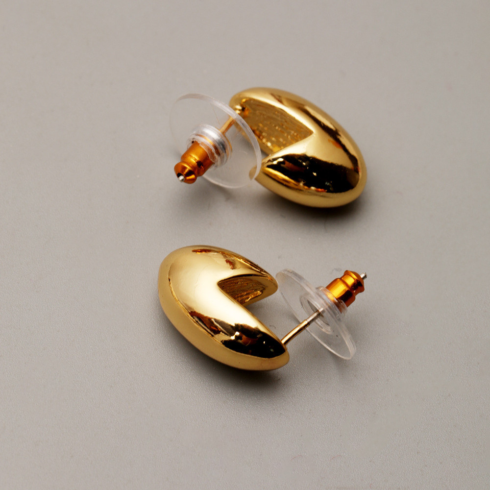 ins博主同款金属豆豆耳钉高级感亮水滴耳环耳钉