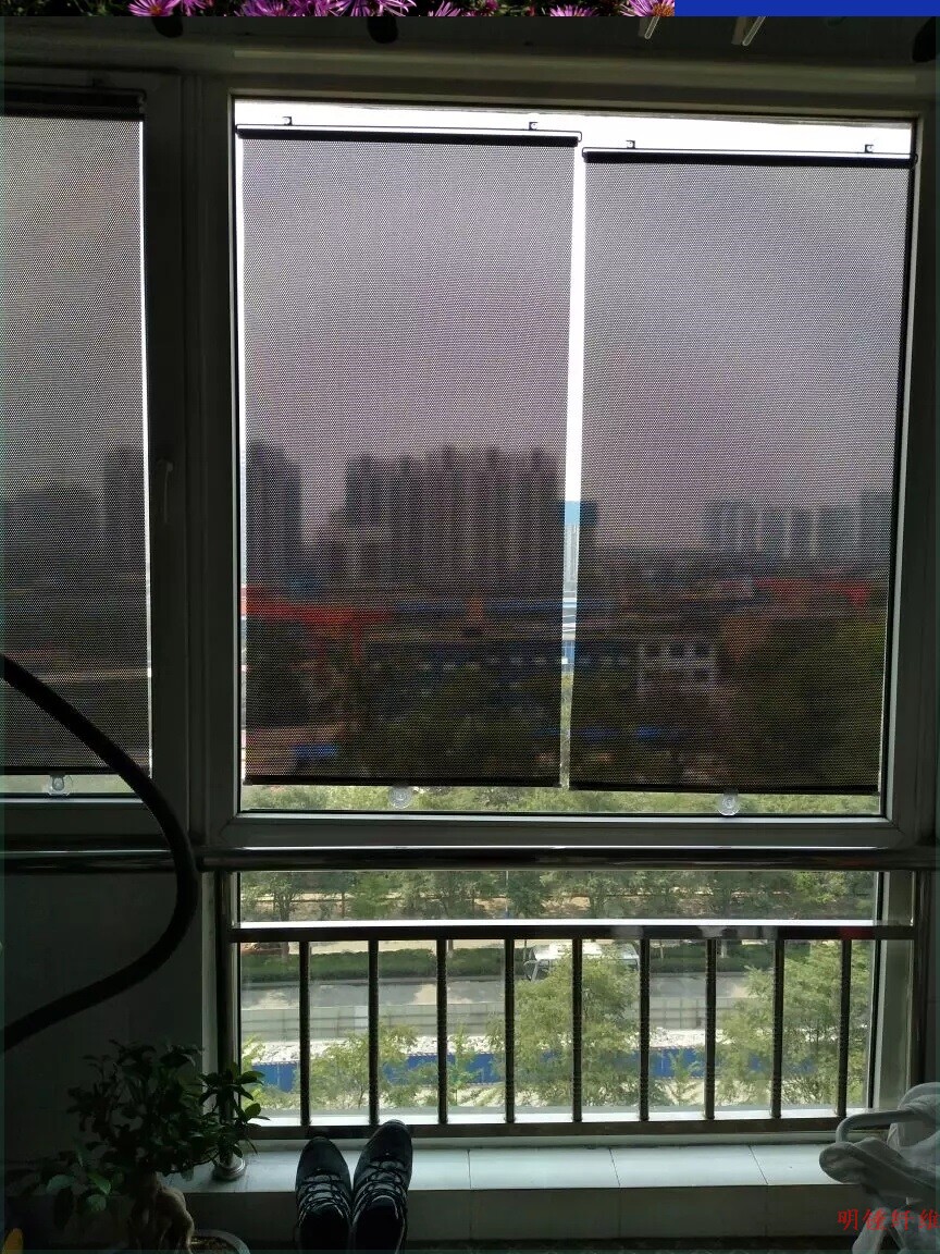 厨房防晒隔热遮阳帘免打孔玻璃门夏季窗户遮光神器伸缩吸盘式卷帘