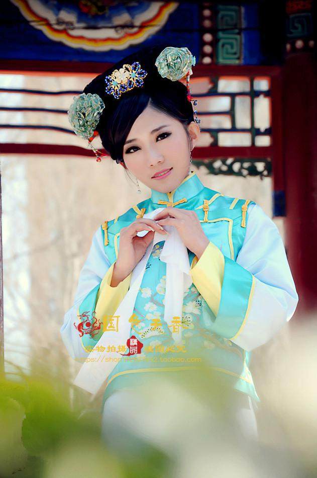 还珠格格服装清朝古装福晋旗服清宫闺绣晴川格格装民族服装