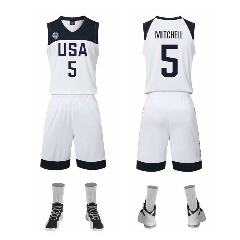 篮球套装2019美国梦之队球衣世界杯定制比赛队服篮球服