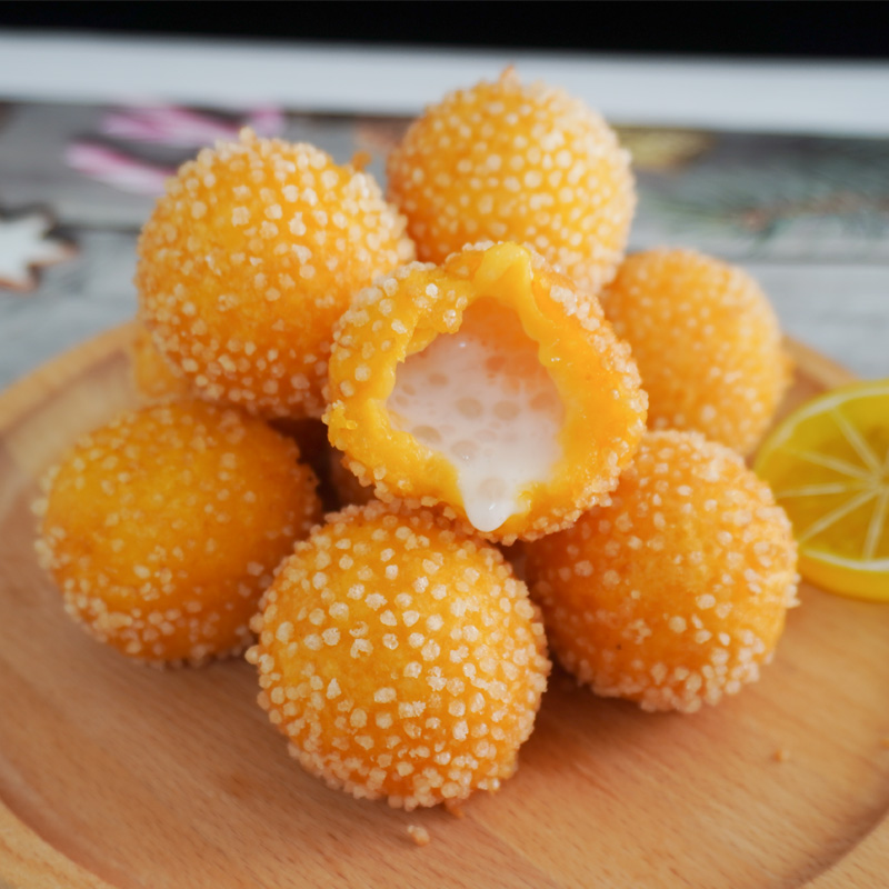 阿诺椰汁流心球爆浆西米芝麻球300g10粒冷冻甜品点心油炸半成品