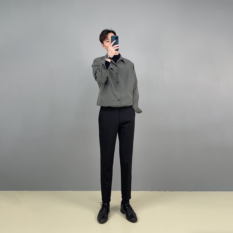 春秋季新款男士休闲衬衫男免烫商务正装轻熟风男装长袖衬衣外套潮