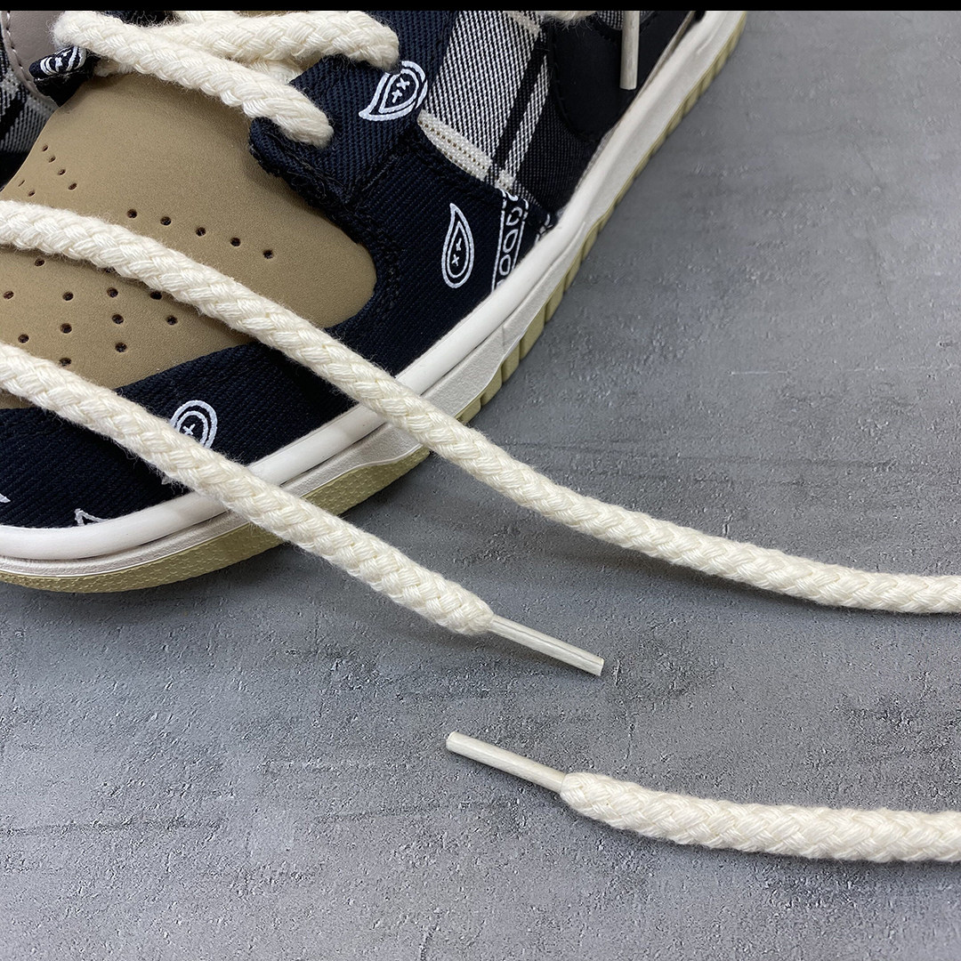 鞋带空军一号ts联名sbdunklow腰果7mm棉麻米白麻绳鞋带
