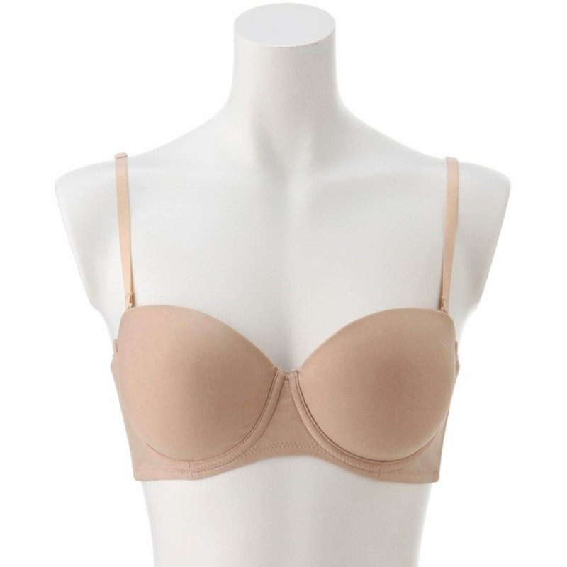 日系无钢圈光面隐形无痕文胸少女纯色1/2半杯抹胸式女士内衣胸罩 - 内