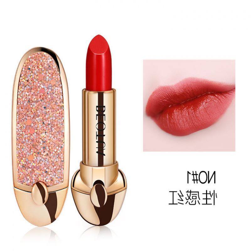 泊蝶璀璨宝石魅色唇膏晶钻水润砖红口红咬唇唇膏