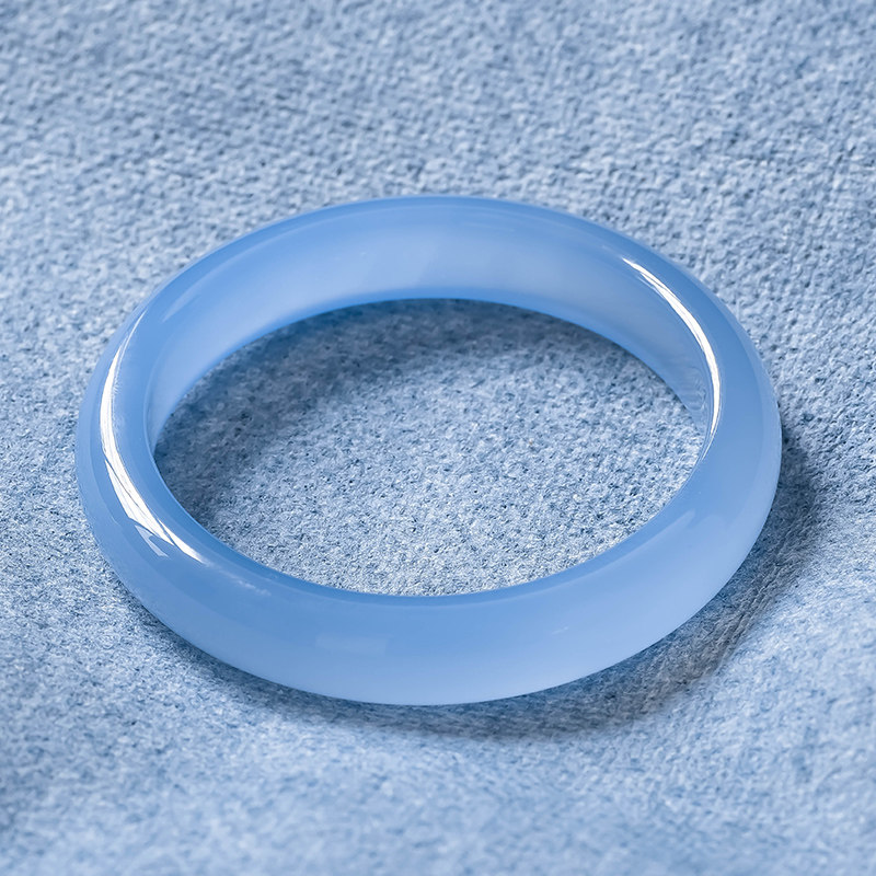 众里寻她天然海洋玉髓手镯高冰土耳其蓝色玛瑙手镯