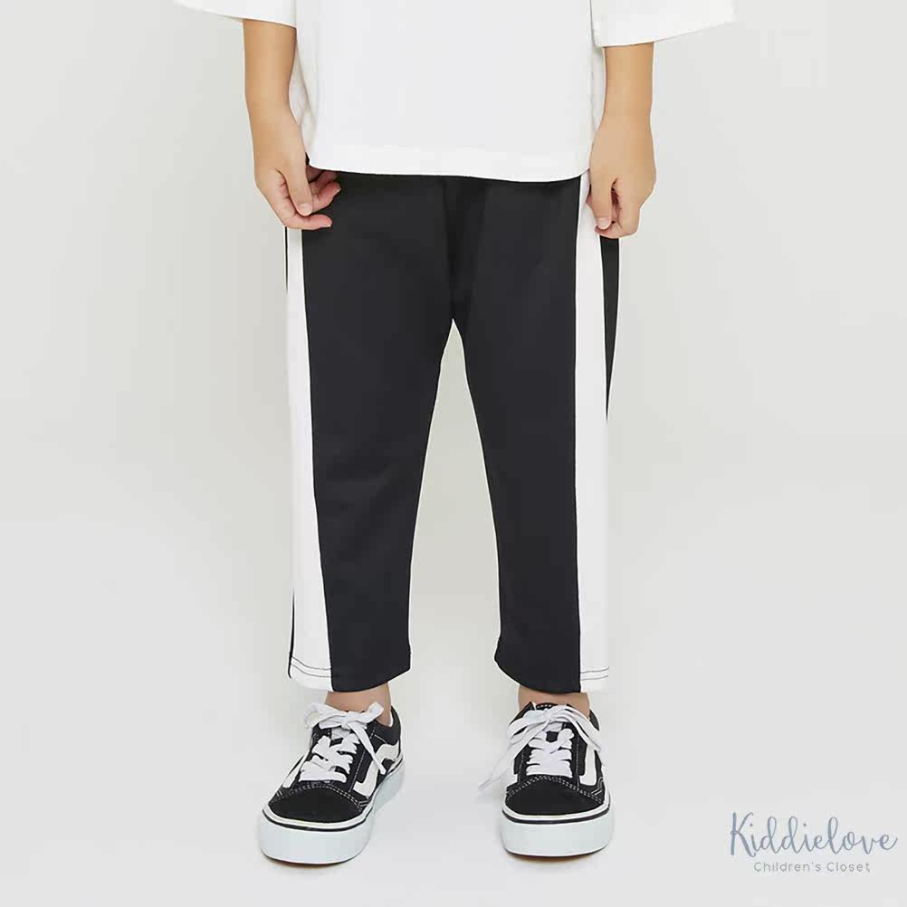 kiddielove日本代购童装generator侧边条纹吸汗速干休闲裤裤子