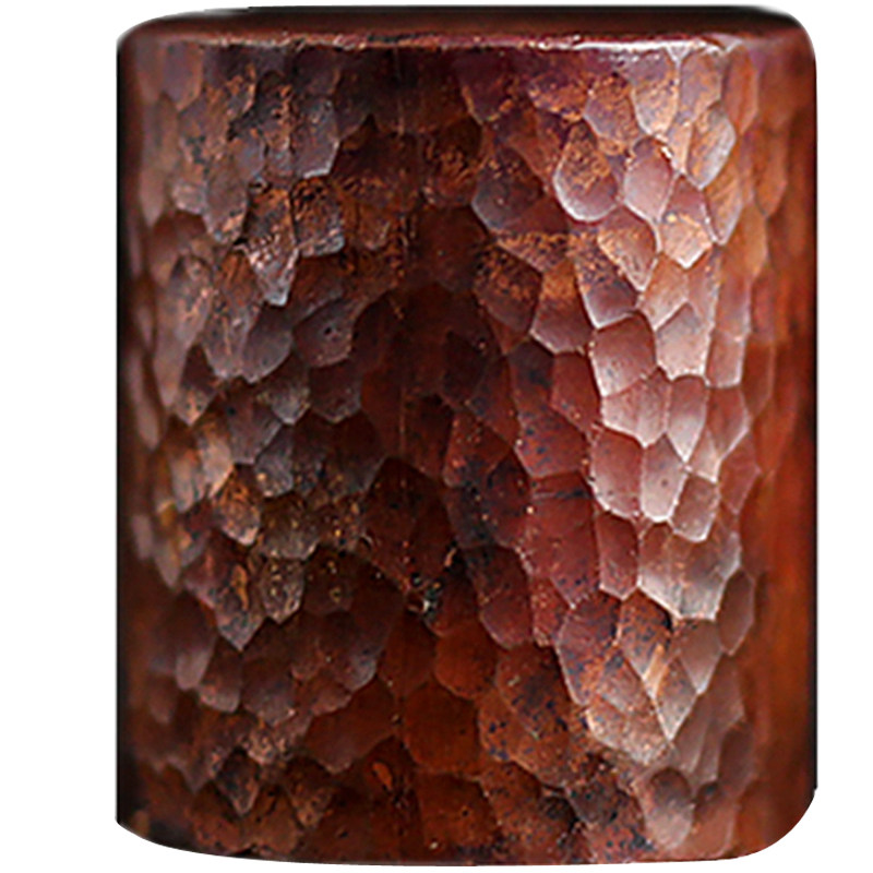 得来锤目纹盖紫铜手工实心手感敦实沉稳人文茶道