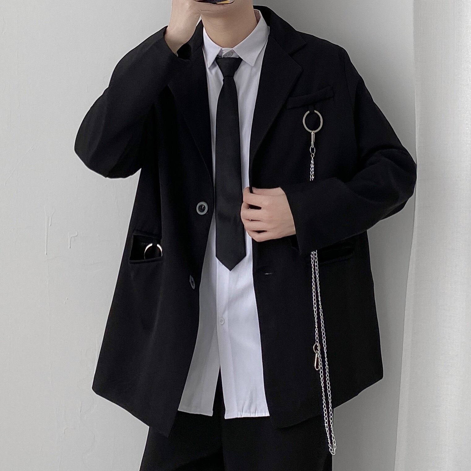 dk上衣慵懒外套炸街单件西服制服链条jk西服