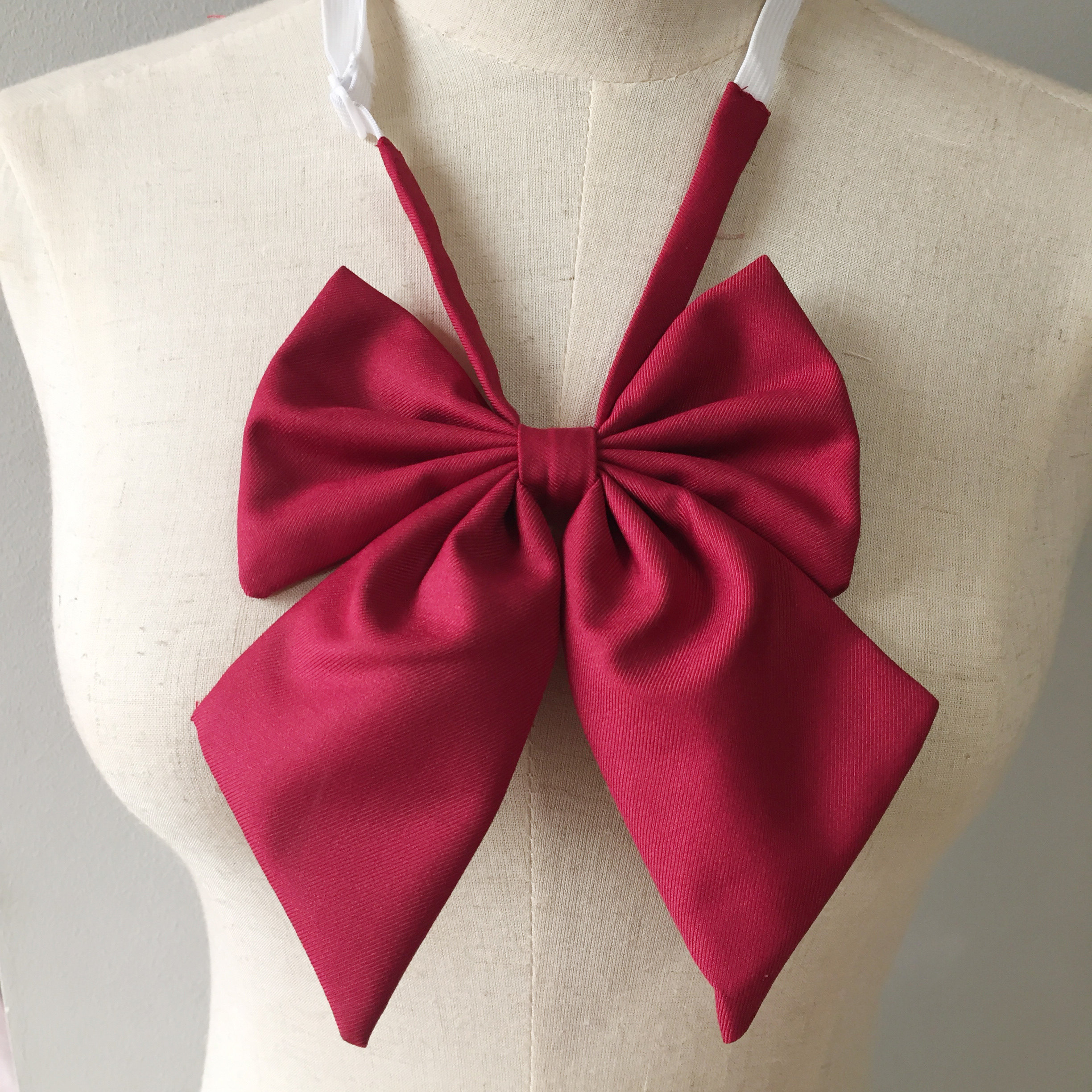 日本水手jk制服三角领巾绣花环扣红色蝴蝶结领带