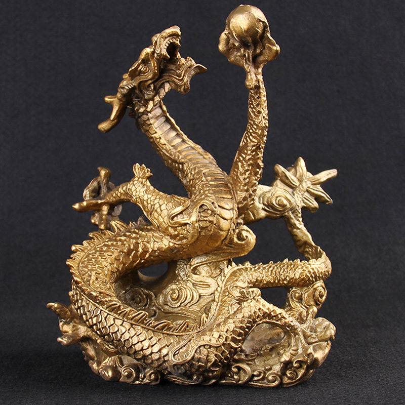 盘龙摆件十二生肖龙铜生肖龙吉吉祥物摆件