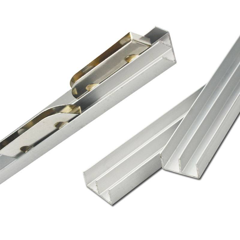 加厚5mm玻璃移门轨道手机展示柜玻璃双滑槽山字型铝合金槽导轨轮