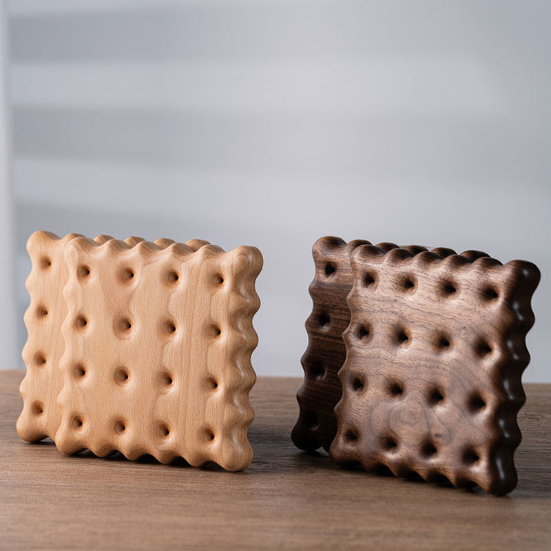 整木饼干餐垫家用日式方形隔热垫子餐桌创意餐垫