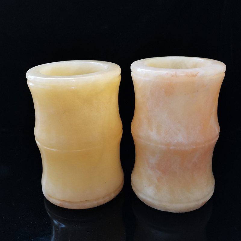 大号玉石笔筒时尚简约桌面摆件文具收纳盒超大容量笔筒