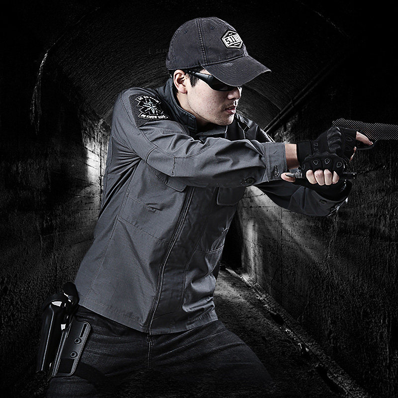 cqb军迷作训服饰特工战术夹克春秋薄款上衣迷彩男士立领防风外套