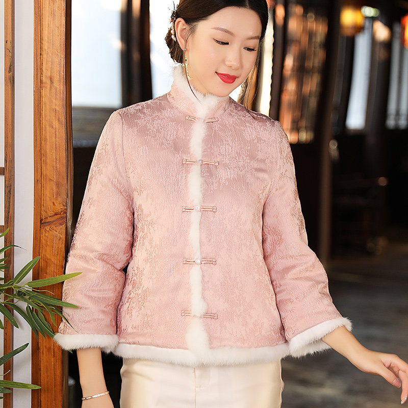 短款外套女冬棉袄盘扣复古古国潮女女装中式棉衣