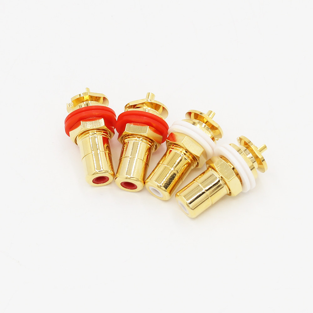 rcacmc826ag纯铜镀金母座音响莲花插座音频输出端子